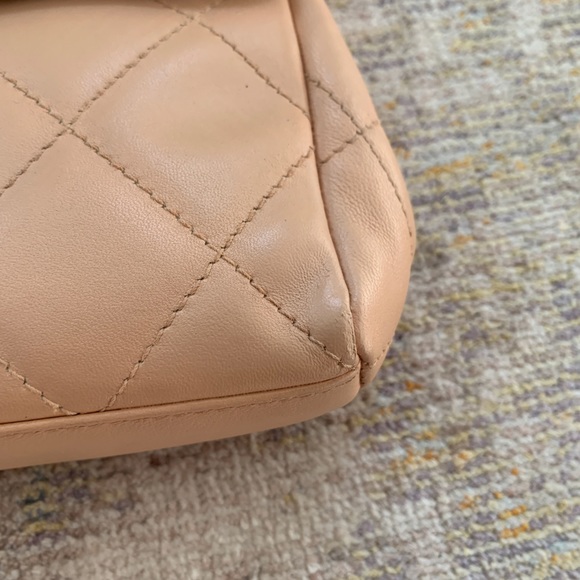 Chanel tan iridescent mini leather lucite ring handle bag - Picture 9 of 14